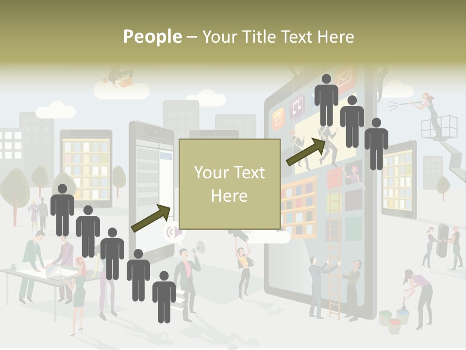 Work Upload Network PowerPoint Template
