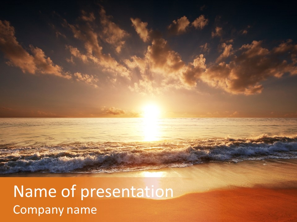 Surf Sandy Dusk PowerPoint Template