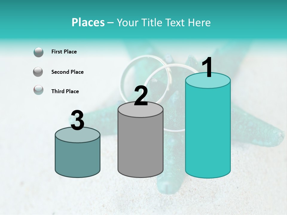 A Starfish With A Ring On It Is On The Sand PowerPoint Template