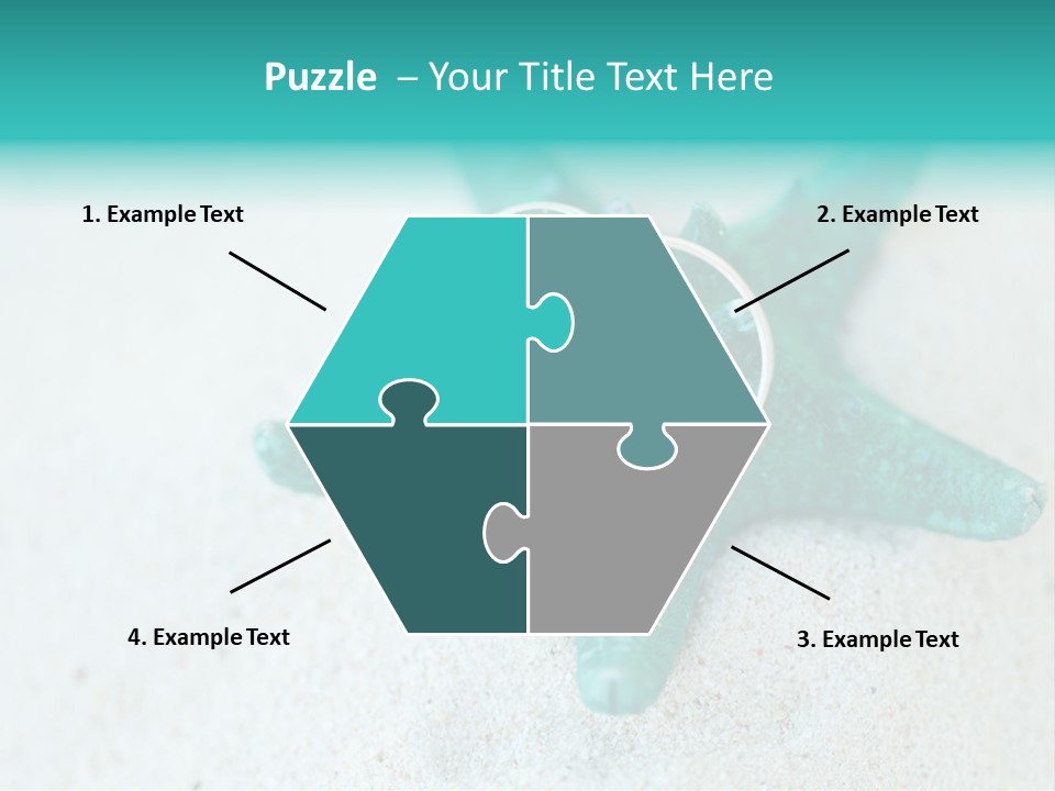 A Starfish With A Ring On It Is On The Sand PowerPoint Template