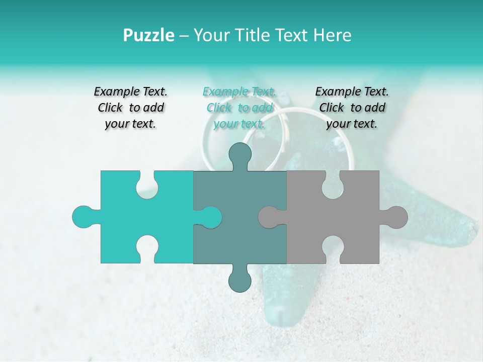 A Starfish With A Ring On It Is On The Sand PowerPoint Template