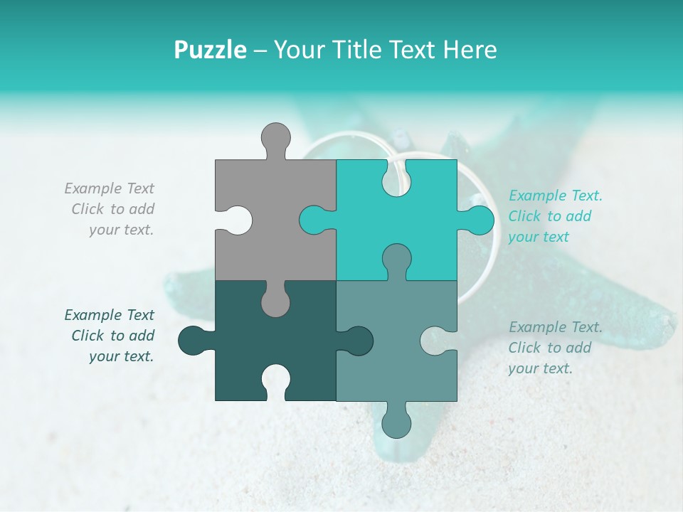 A Starfish With A Ring On It Is On The Sand PowerPoint Template