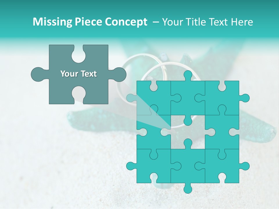 A Starfish With A Ring On It Is On The Sand PowerPoint Template