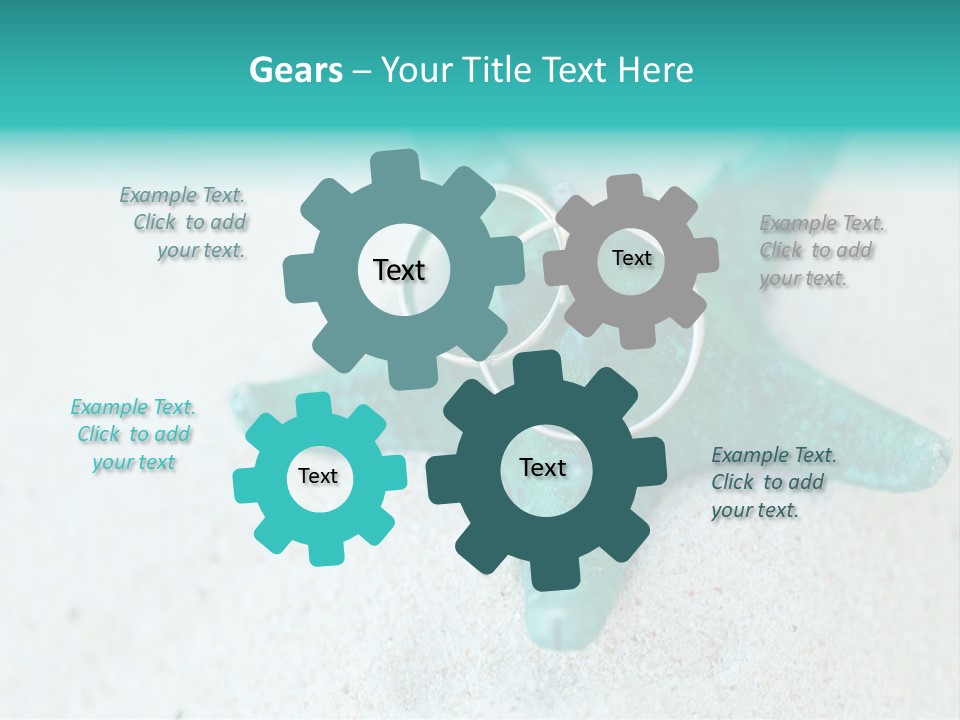 A Starfish With A Ring On It Is On The Sand PowerPoint Template