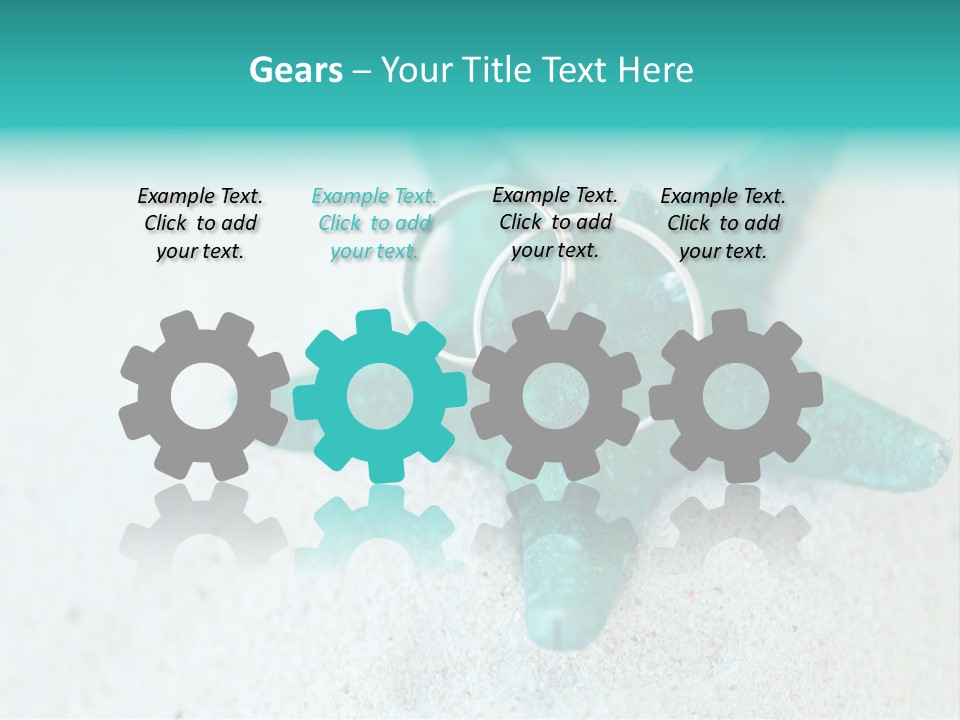 A Starfish With A Ring On It Is On The Sand PowerPoint Template