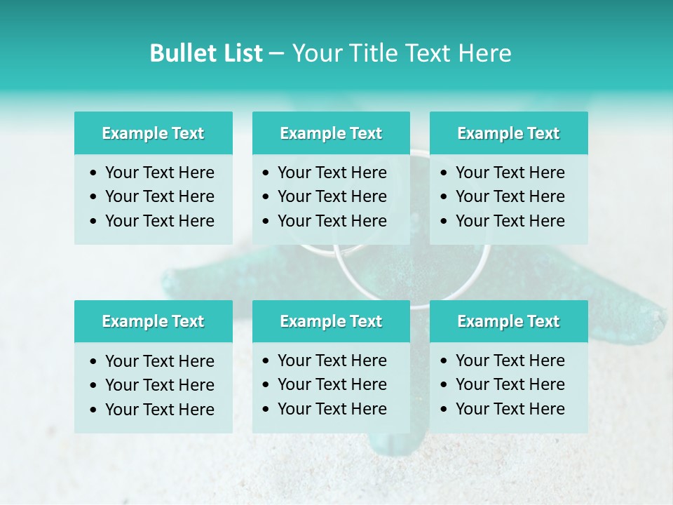 A Starfish With A Ring On It Is On The Sand PowerPoint Template