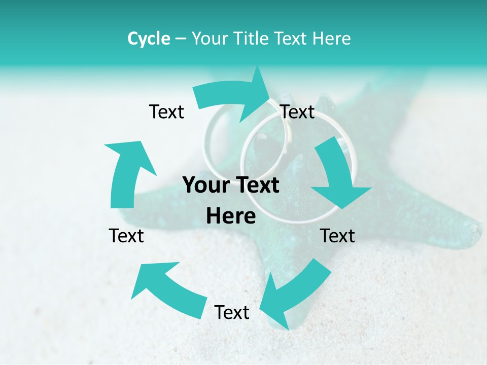 A Starfish With A Ring On It Is On The Sand PowerPoint Template