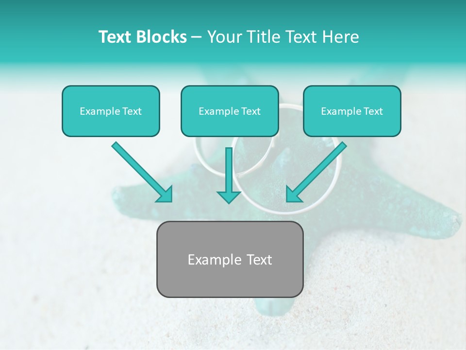 A Starfish With A Ring On It Is On The Sand PowerPoint Template