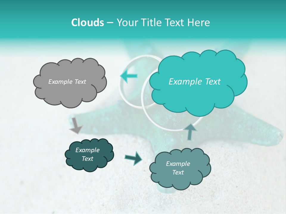 A Starfish With A Ring On It Is On The Sand PowerPoint Template