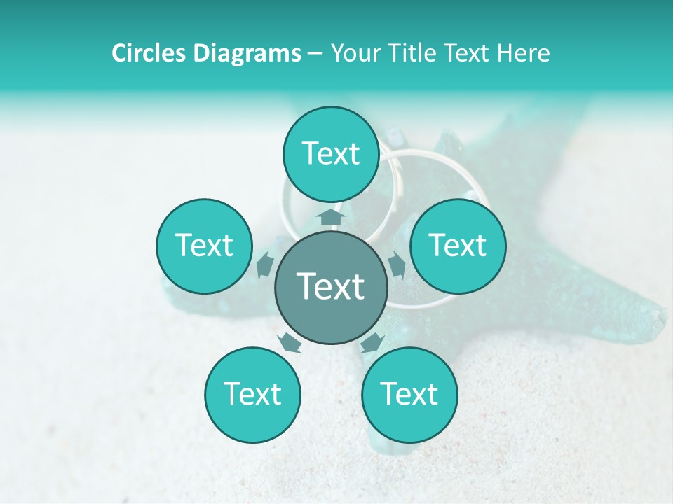 A Starfish With A Ring On It Is On The Sand PowerPoint Template