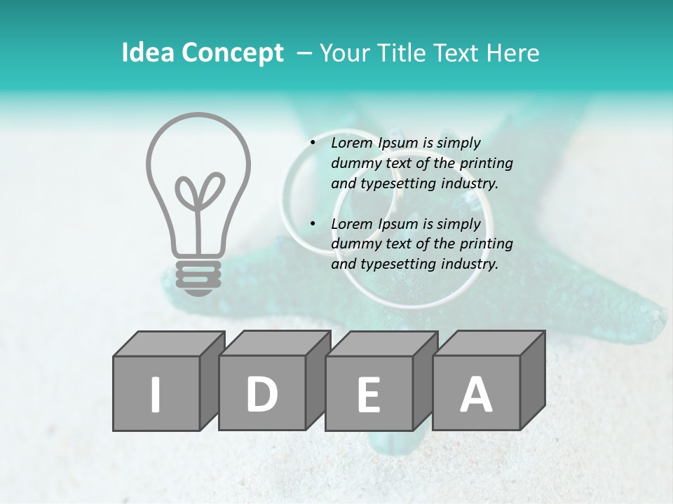 A Starfish With A Ring On It Is On The Sand PowerPoint Template