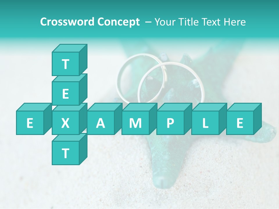 A Starfish With A Ring On It Is On The Sand PowerPoint Template