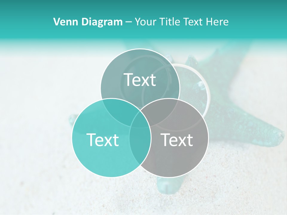 A Starfish With A Ring On It Is On The Sand PowerPoint Template
