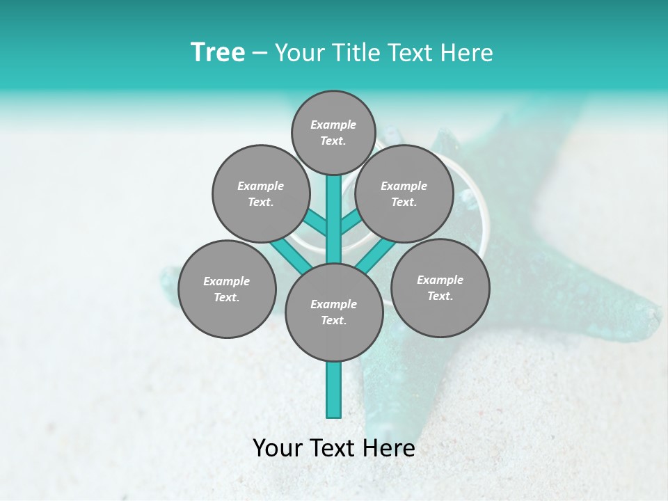 A Starfish With A Ring On It Is On The Sand PowerPoint Template