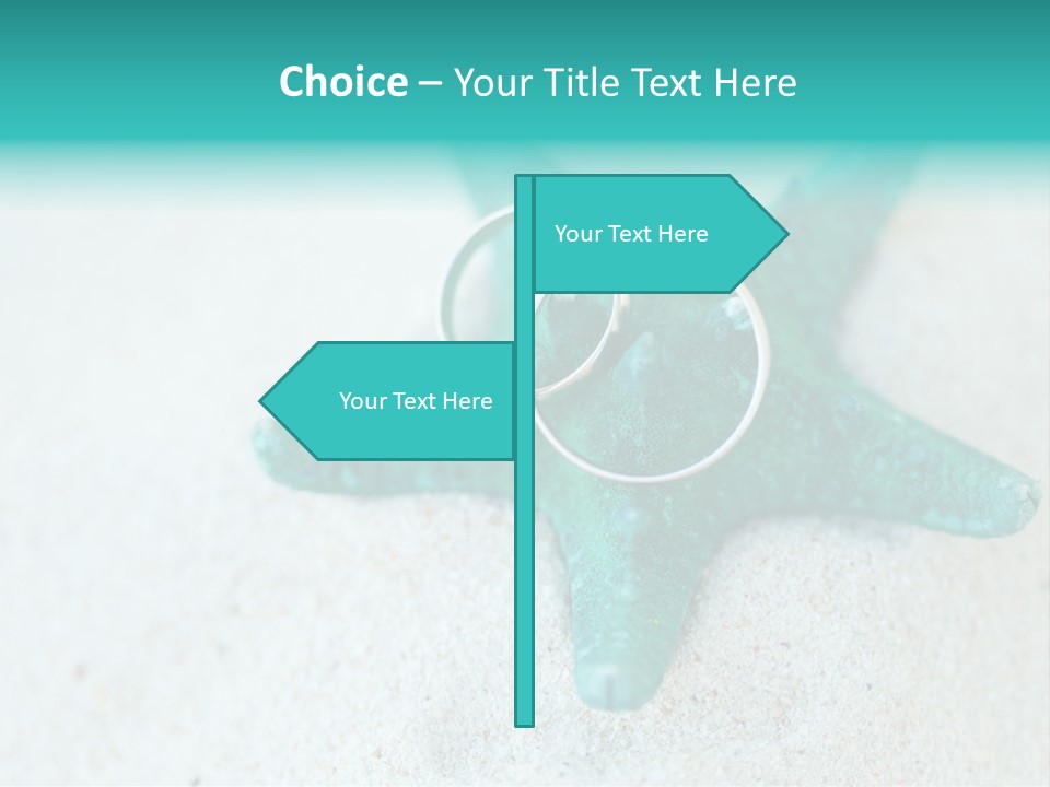 A Starfish With A Ring On It Is On The Sand PowerPoint Template
