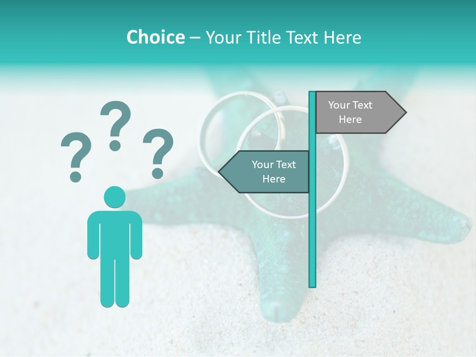 A Starfish With A Ring On It Is On The Sand PowerPoint Template