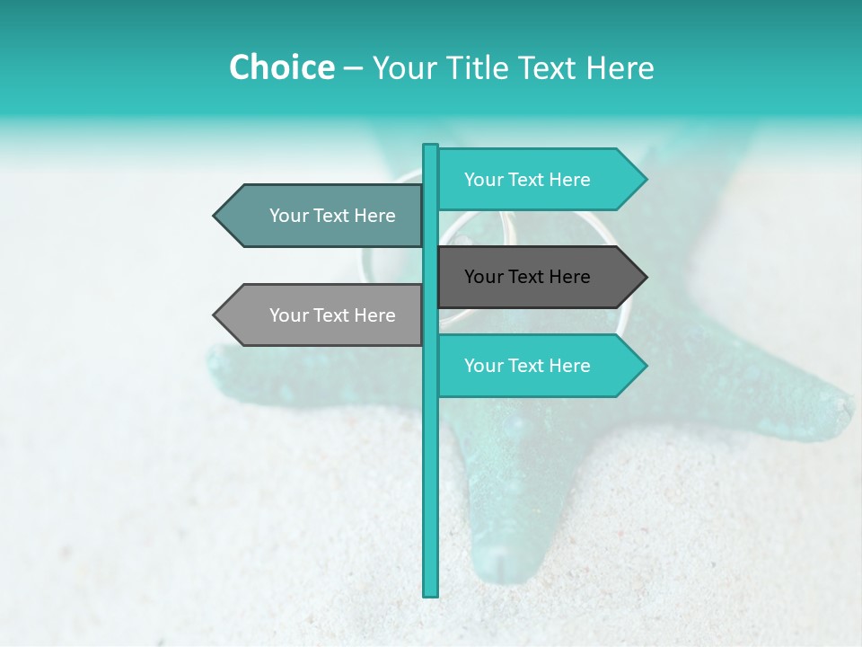 A Starfish With A Ring On It Is On The Sand PowerPoint Template