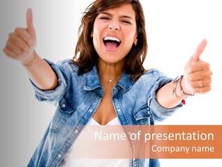 Gesture Woman Hand PowerPoint Template