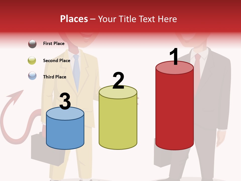 A Man In A Business Suit Talking To Another Man PowerPoint Template