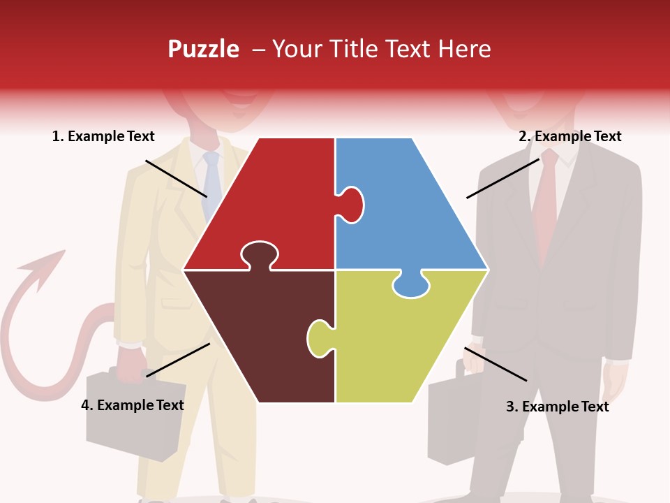 A Man In A Business Suit Talking To Another Man PowerPoint Template