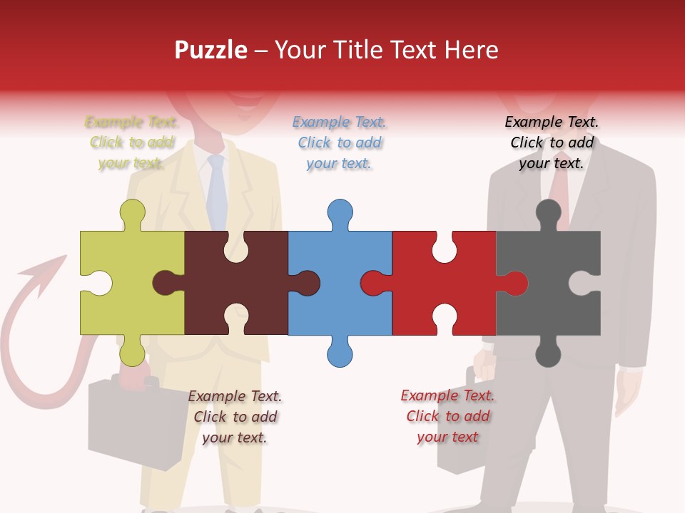 A Man In A Business Suit Talking To Another Man PowerPoint Template