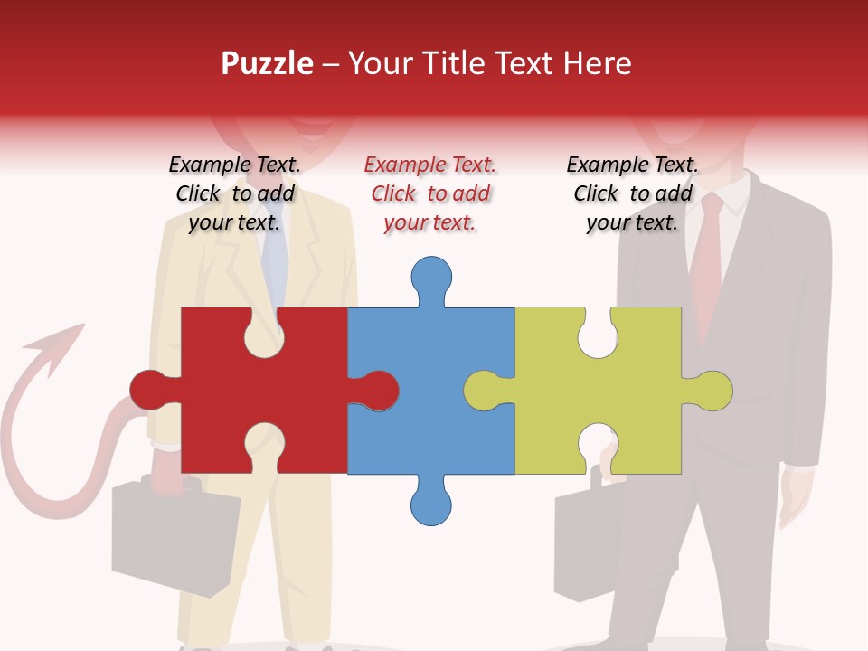 A Man In A Business Suit Talking To Another Man PowerPoint Template