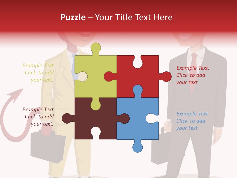 A Man In A Business Suit Talking To Another Man PowerPoint Template