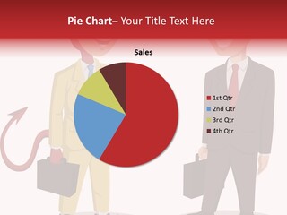 A Man In A Business Suit Talking To Another Man PowerPoint Template
