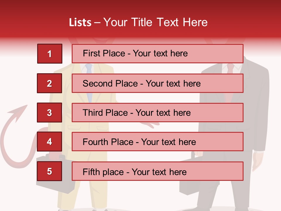 A Man In A Business Suit Talking To Another Man PowerPoint Template