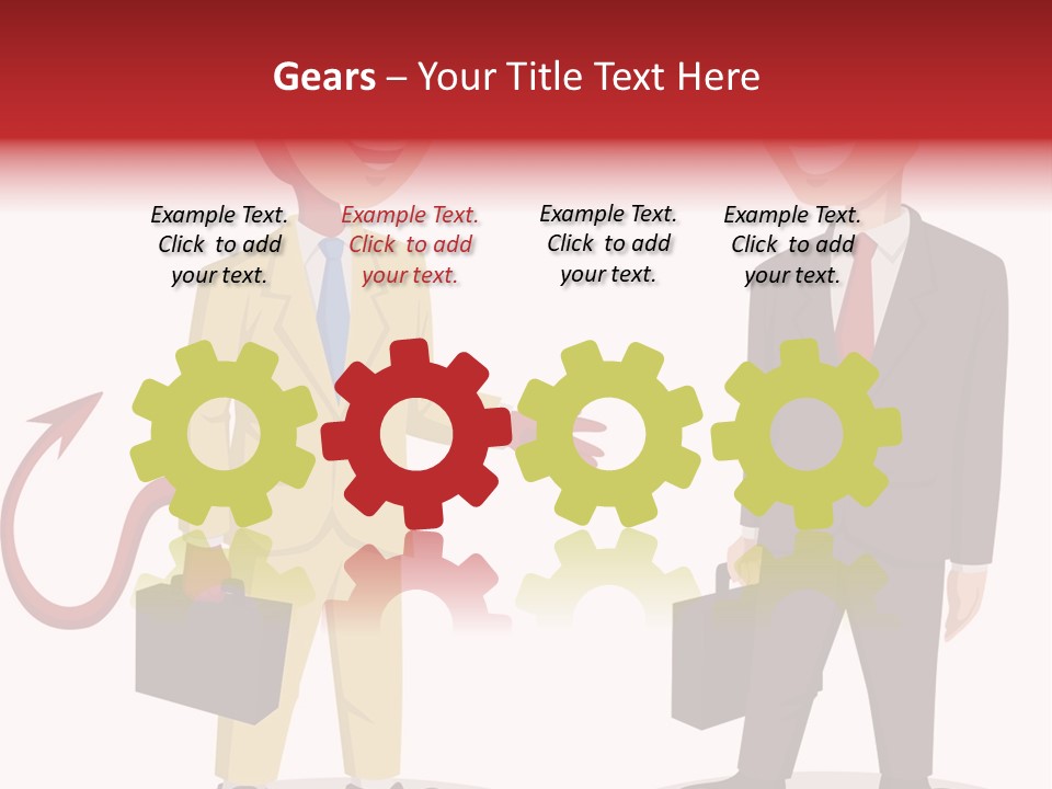 A Man In A Business Suit Talking To Another Man PowerPoint Template