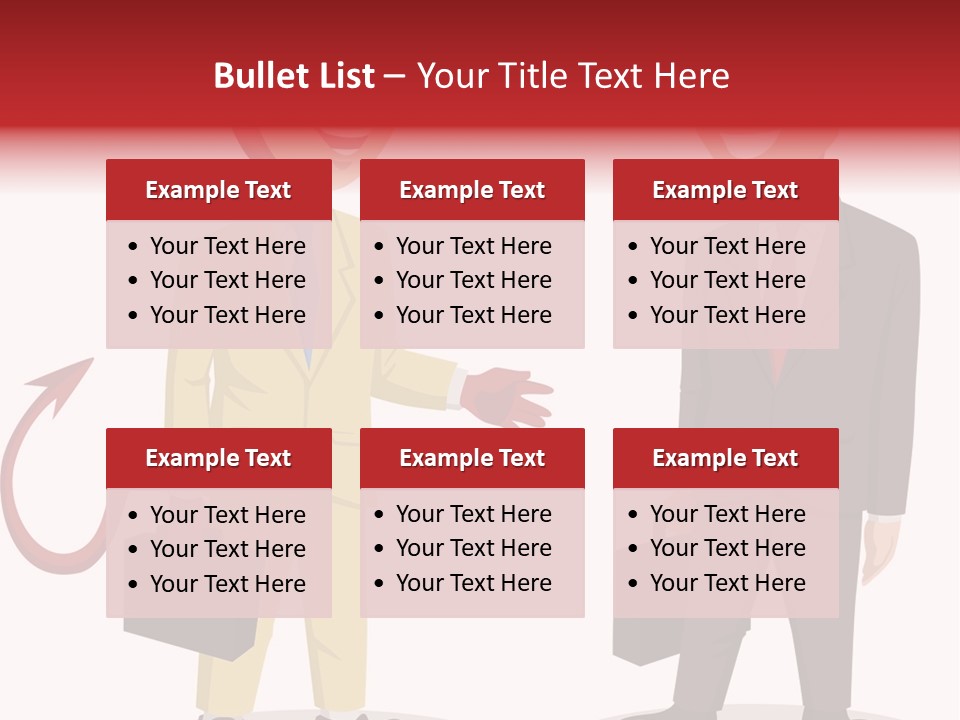 A Man In A Business Suit Talking To Another Man PowerPoint Template