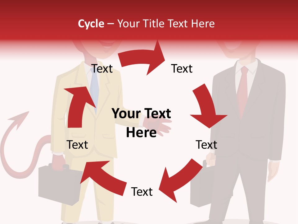 A Man In A Business Suit Talking To Another Man PowerPoint Template