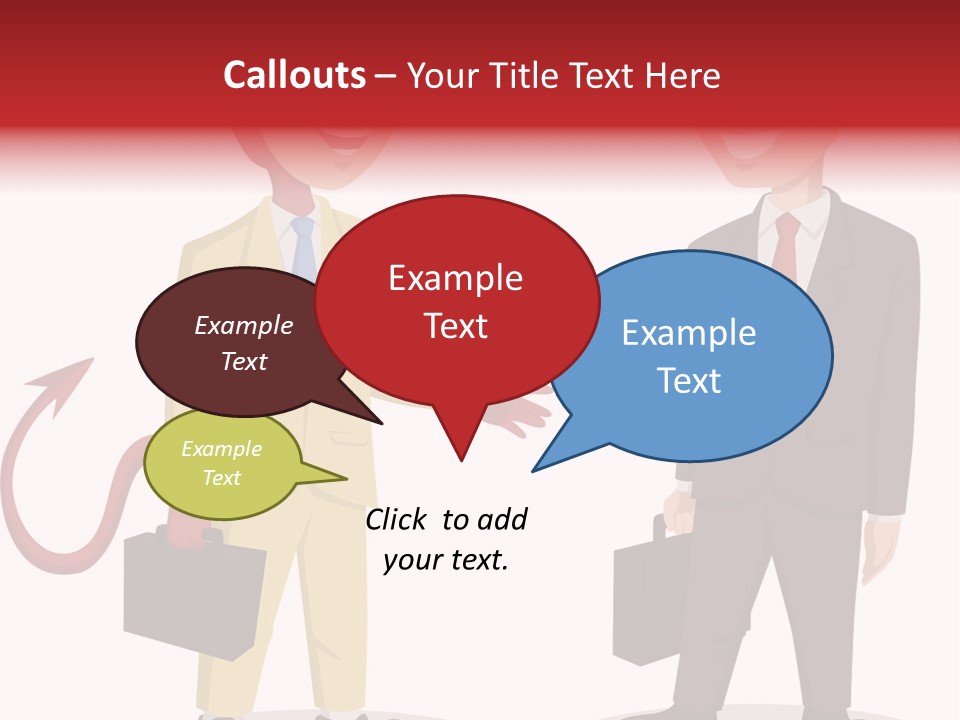 A Man In A Business Suit Talking To Another Man PowerPoint Template