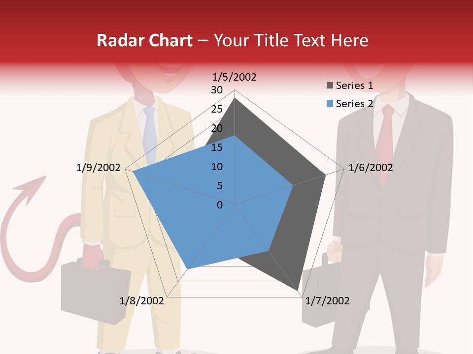 A Man In A Business Suit Talking To Another Man PowerPoint Template