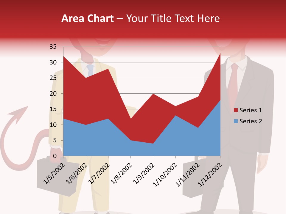 A Man In A Business Suit Talking To Another Man PowerPoint Template