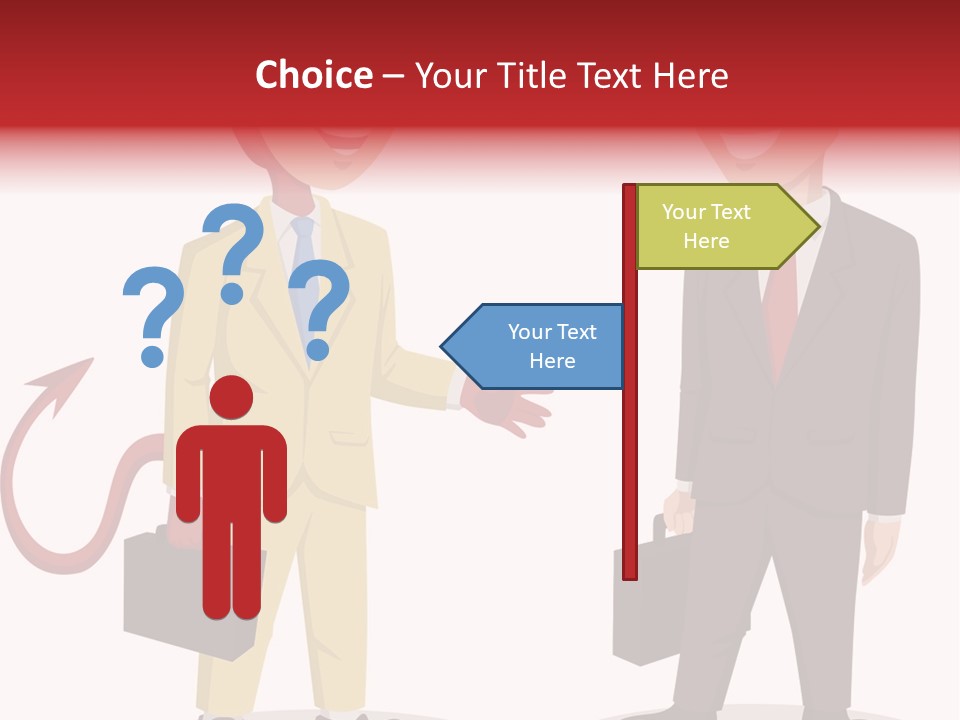 A Man In A Business Suit Talking To Another Man PowerPoint Template