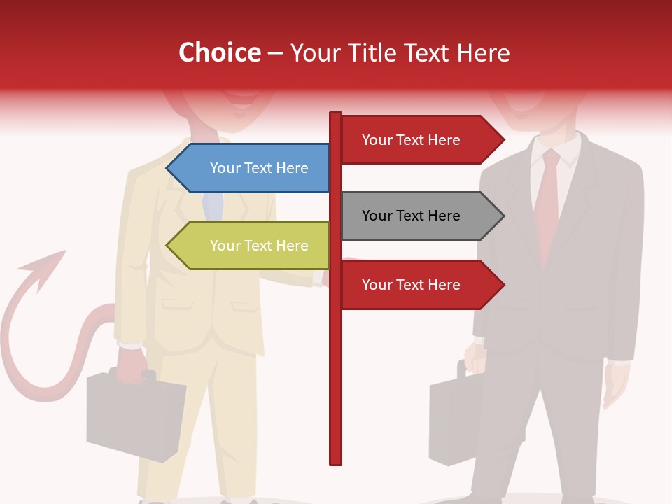 A Man In A Business Suit Talking To Another Man PowerPoint Template