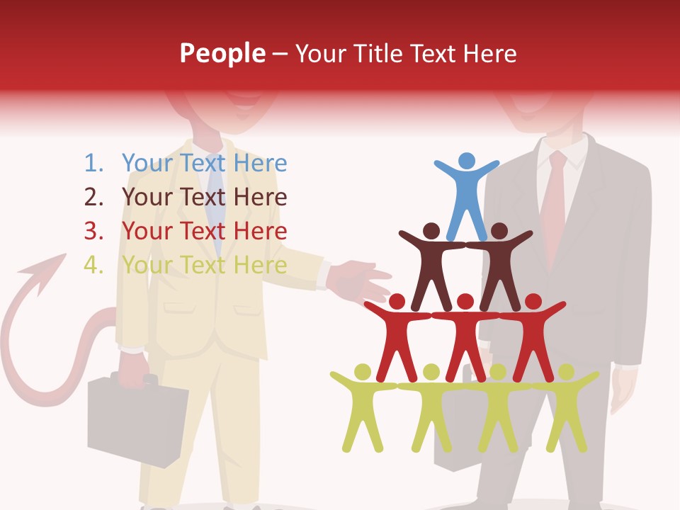 A Man In A Business Suit Talking To Another Man PowerPoint Template