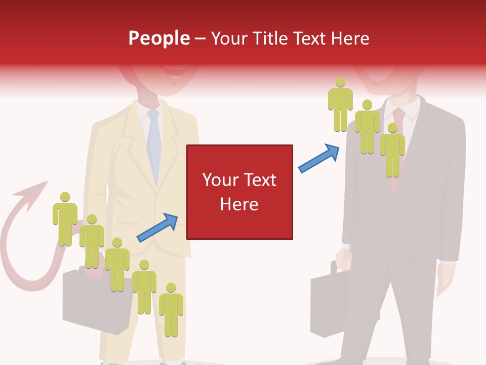 A Man In A Business Suit Talking To Another Man PowerPoint Template