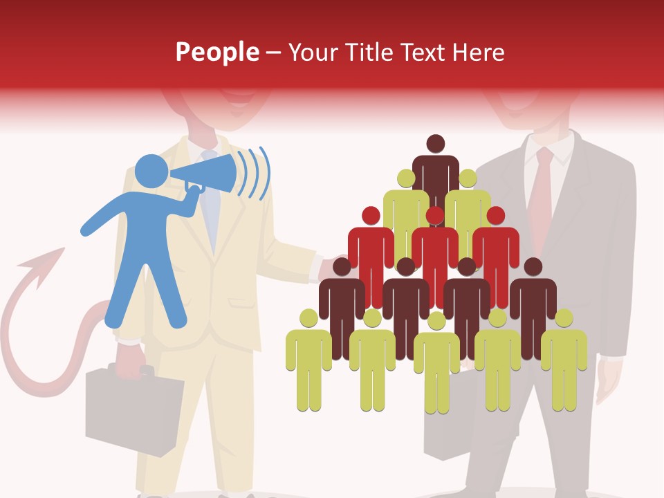 A Man In A Business Suit Talking To Another Man PowerPoint Template