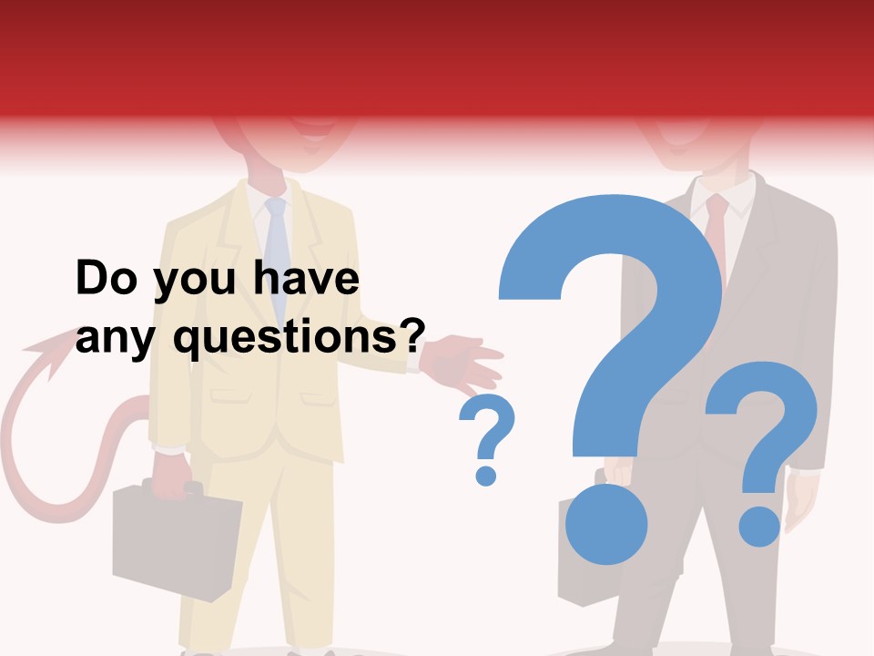 A Man In A Business Suit Talking To Another Man PowerPoint Template