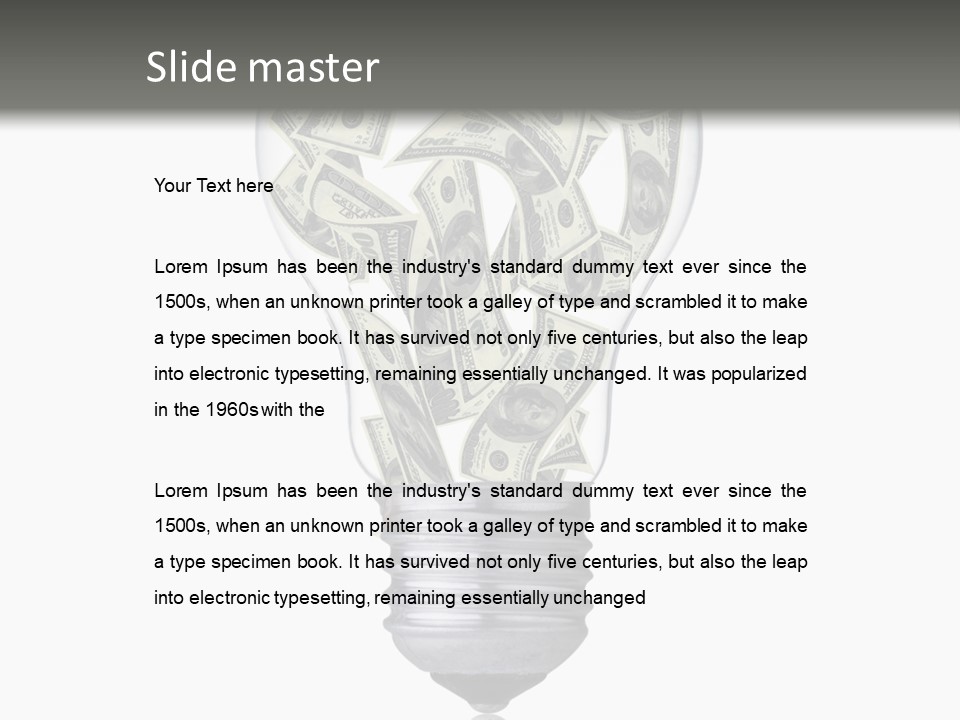 Economy Lightbulb White PowerPoint Template