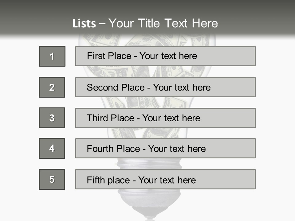 Economy Lightbulb White PowerPoint Template