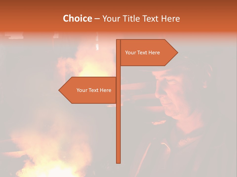 A Man Wearing A Hard Hat And Goggles In A Factory PowerPoint Template