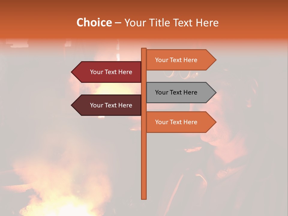 A Man Wearing A Hard Hat And Goggles In A Factory PowerPoint Template
