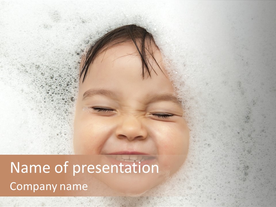 Washing Child Portrait PowerPoint Template