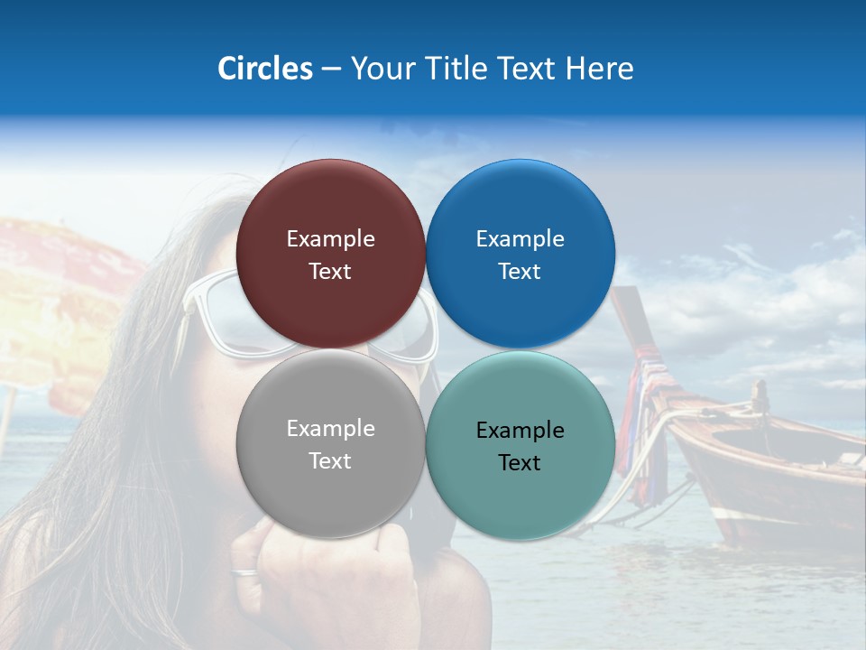 Woman Airplane Tropical PowerPoint Template