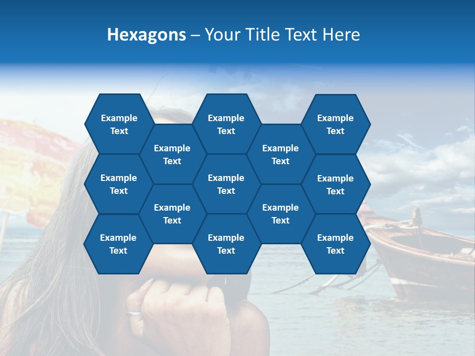 Woman Airplane Tropical PowerPoint Template