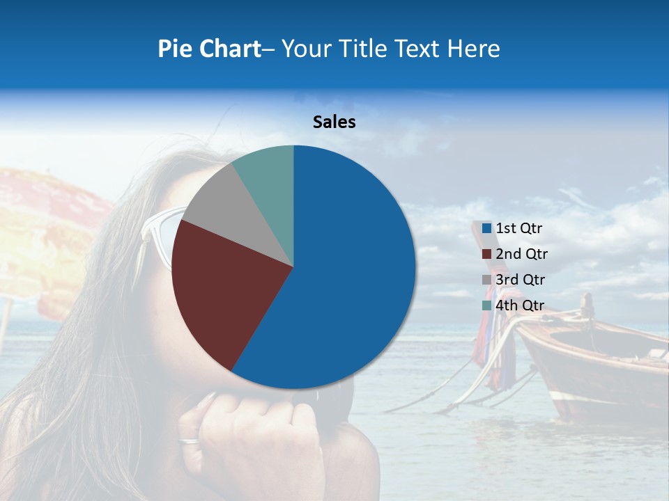 Woman Airplane Tropical PowerPoint Template