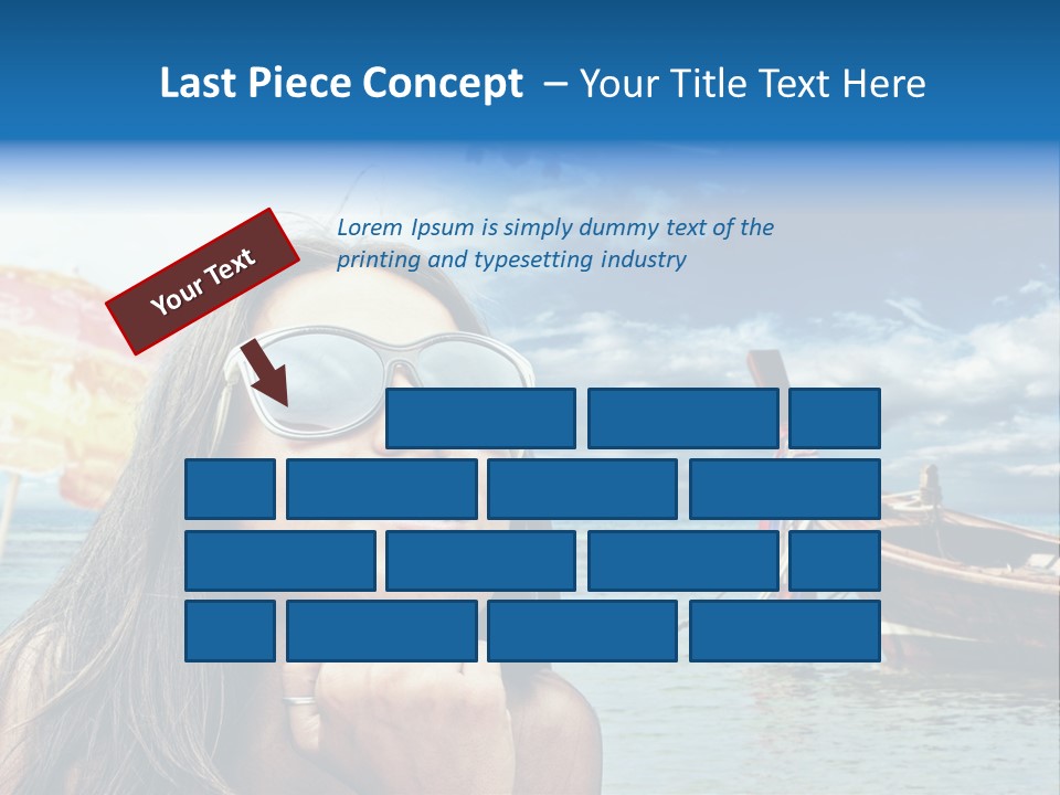 Woman Airplane Tropical PowerPoint Template